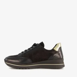 Hush Puppies Leren dames sneakers zwart goud Discount