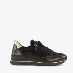 Hush Puppies Leren dames sneakers zwart goud Discount