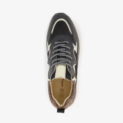 Hush Puppies Leren dames sneakers zwart goud Hot