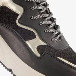 Hush Puppies Leren dames sneakers zwart goud Hot