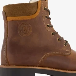 Output Leren dames veterboots bruin Clearance