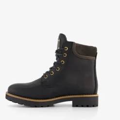 Output Leren dames veterboots zwart Outlet