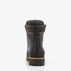 Output Leren dames veterboots zwart Outlet