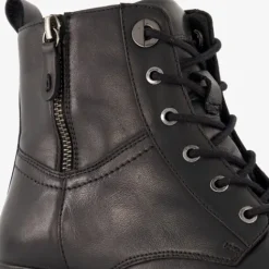 Hush Puppies Leren dames veterlaarsjes zwart Clearance