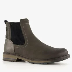 Blue Box Leren heren chelsea boots grijs Sale