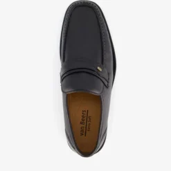 Van Beers Leren heren instapper zwart Outlet