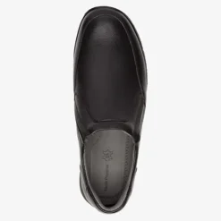 Hush Puppies Leren heren instappers zwart Outlet