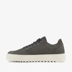 Van Beers Leren heren sneakers antraciet Discount