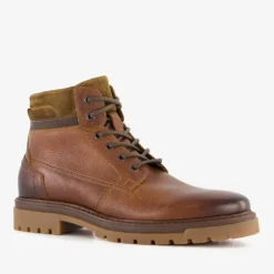 Van Beers Leren heren veterboots bruin Clearance