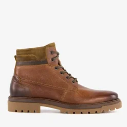Van Beers Leren heren veterboots bruin Clearance