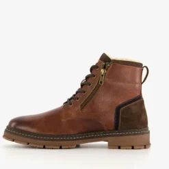 Van Beers Leren heren veterboots bruin Sale