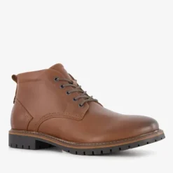 Van Beers Leren heren veterboots cognac Online