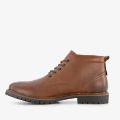 Van Beers Leren heren veterboots cognac Online