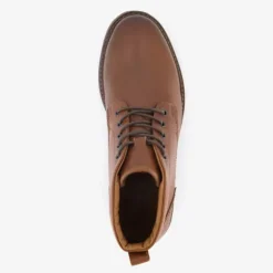 Van Beers Leren heren veterboots cognac Online