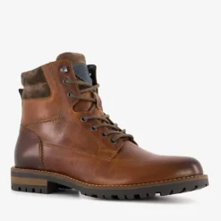 Van Beers Leren heren veterboots cognac Outlet