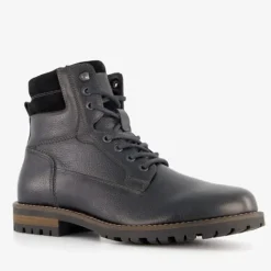 Van Beers Leren heren veterboots zwart Outlet