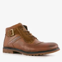 Bugatti Leren heren veterschoenen cognac