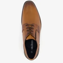 Van Beers Leren heren veterschoenen cognac