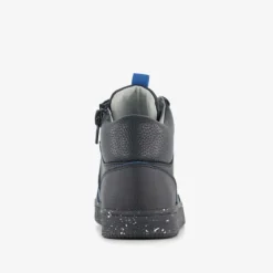 Stap Leren hoge jongens sneakers zwart blauw