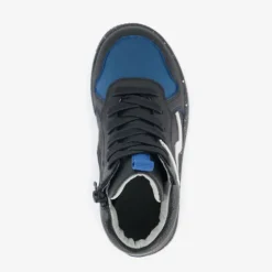 Stap Leren hoge jongens sneakers zwart blauw