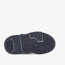 Stap Leren hoge jongens sneakers blauw wit