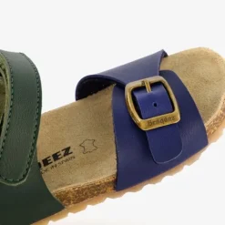 Braqeez Leren jongens sandalen blauw groen Hot