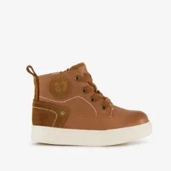 Stap Leren jongens veterboots cognac bruin Clearance