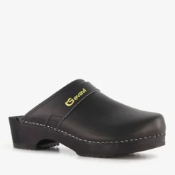 Gevavi Leren klompen zwart Discount