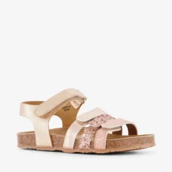 Groot Leren meisjes bio sandalen met glitters goud Hot