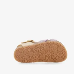 Groot Leren meisjes bio slippers paars goud Sale
