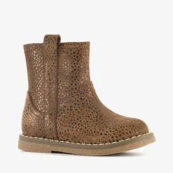 Stap Leren meisjes boots met stippen bruin Discount