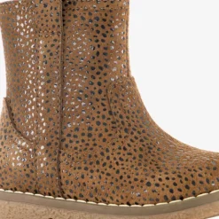 Stap Leren meisjes boots met stippen bruin Discount