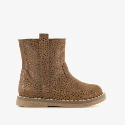 Stap Leren meisjes boots met stippen bruin Discount
