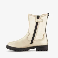Braqeez Leren meisjes Chelsea boots goud Clearance