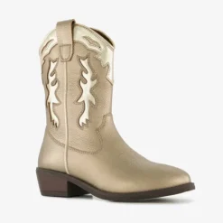 Groot Leren meisjes cowboylaarsjes goud Discount
