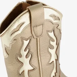 Groot Leren meisjes cowboylaarsjes goud Discount