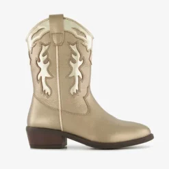 Groot Leren meisjes cowboylaarsjes goud Discount
