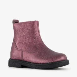 Groot Leren meisjes enkellaarsjes metallic paars Discount