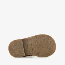 Groot Leren meisjes enkellaarsjes goud Hot