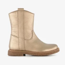 Groot Leren meisjes enkellaarzen goud