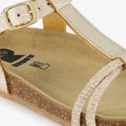 Groot Leren meisjes sandalen met glittersteentjes Discount