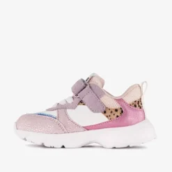 Braqeez Leren meisjes sneakers metallic pastel