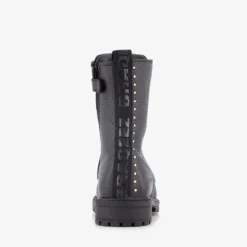 Braqeez Leren meisjes veterboots zwart Sale