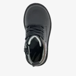 Stap Leren meisjes veterboots met sterren zwart Discount