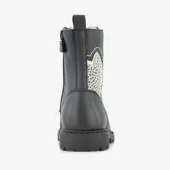 Stap Leren meisjes veterboots met hartje zwart