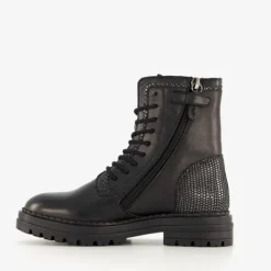 Groot Leren meisjes veterboots zwart Best