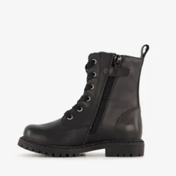 TwoDay Leren meisjes veterboots zwart Hot