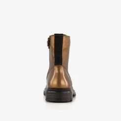 Groot Leren meisjes veterboots brons Online