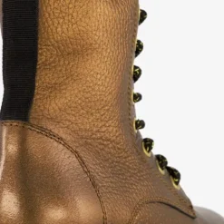 Groot Leren meisjes veterboots brons Online