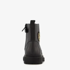 TwoDay Leren meisjes veterboots zwart met smiley Discount